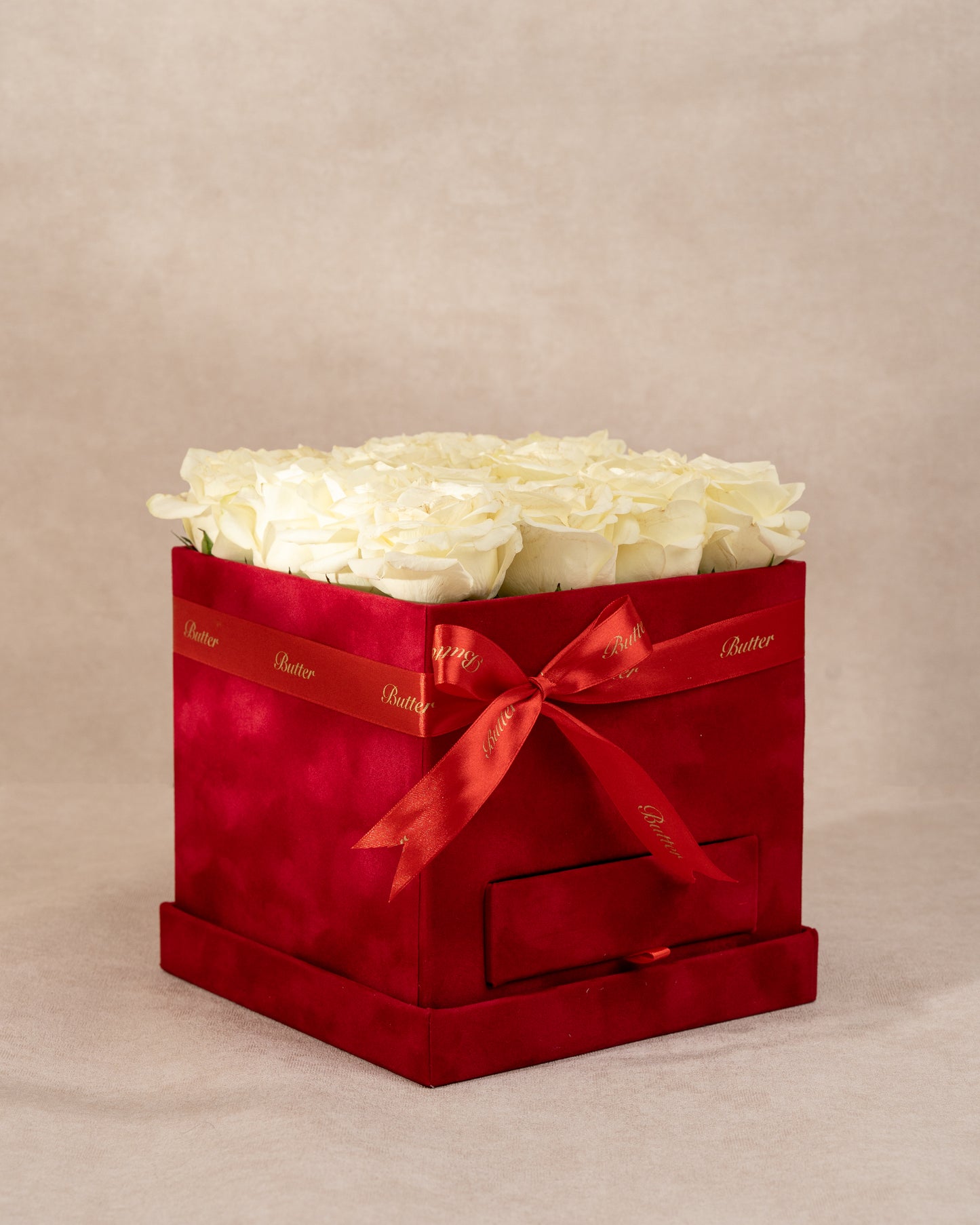 Ivory Rose Velvet Box